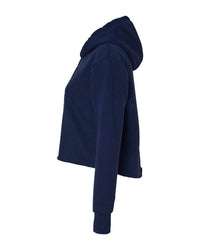 Next Level Women's Laguna Sueded Raw Edge Crop Hoodie Sweatshirt - 9384 - Midnight Navy