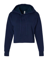 Next Level Women's Laguna Sueded Raw Edge Crop Hoodie Sweatshirt - 9384 - Midnight Navy
