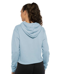 Next Level Women's Laguna Sueded Raw Edge Crop Hoodie Sweatshirt - 9384 - Stonewash Denim