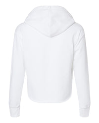 Next Level Women's Laguna Sueded Raw Edge Crop Hoodie Sweatshirt - 9384 - White
