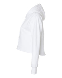 Next Level Women's Laguna Sueded Raw Edge Crop Hoodie Sweatshirt - 9384 - White