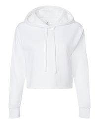 Next Level Women's Laguna Sueded Raw Edge Crop Hoodie Sweatshirt - 9384 - White