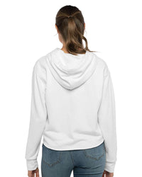 Next Level Women's Laguna Sueded Raw Edge Crop Hoodie Sweatshirt - 9384 - White