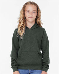 BELLA + CANVAS Youth Sponge Fleece Hoodie Sweatshirt - 3719Y - Heather Forest