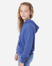 BELLA + CANVAS Youth Sponge Fleece Hoodie Sweatshirt - 3719Y - Heather True Royal