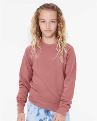BELLA + CANVAS Youth Sponge Fleece Crewneck Sweatshirt - 3901Y - Mauve