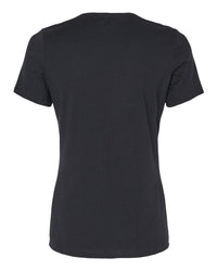 BELLA + CANVAS Women's Relaxed Heather CVC V-Neck Tee - 6405CVC - Solid Black Blend