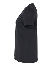BELLA + CANVAS Women's Relaxed Heather CVC V-Neck Tee - 6405CVC - Solid Black Blend