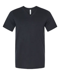 BELLA + CANVAS Unisex Heather CVC V-Neck Tee - 3005CVC - Solid Black Blend