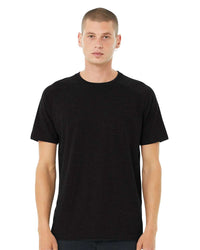 BELLA + CANVAS Men's Heather CVC Raglan Tee - 3201 - Black Heather
