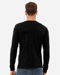 BELLA + CANVAS Heather CVC Long Sleeve Tee - 3501CVC - Solid Black Blend