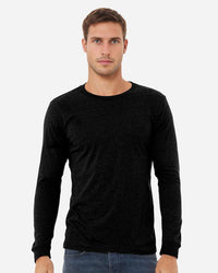 BELLA + CANVAS Heather CVC Long Sleeve Tee - 3501CVC - Solid Black Blend
