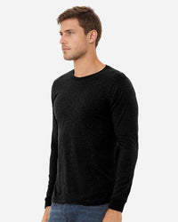 BELLA + CANVAS Heather CVC Long Sleeve Tee - 3501CVC - Solid Black Blend