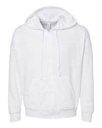 BELLA + CANVAS Unisex Sponge Fleece DTM Full-Zip Hoodie Sweatshirt - 3759 - White