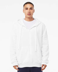 BELLA + CANVAS Unisex Sponge Fleece DTM Full-Zip Hoodie Sweatshirt - 3759 - White