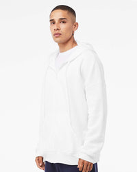 BELLA + CANVAS Unisex Sponge Fleece DTM Full-Zip Hoodie Sweatshirt - 3759 - White