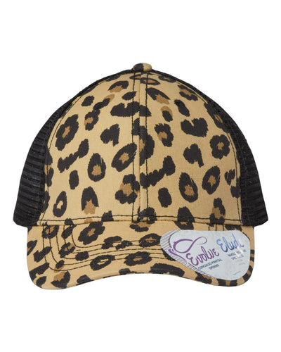 Infinity Her Women's Modern Trucker Cap - CHARLIE - Leopard/ Black