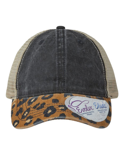 Infinity Her Women's Printed Bill with Mesh Back Cap - JANET - Black/ Leopard/ Khaki