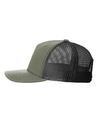 Richardson Five-Panel Trucker Cap - 112FP - Loden Green/ Black