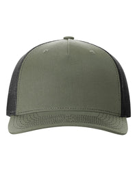 Richardson Five-Panel Trucker Cap - 112FP - Loden Green/ Black