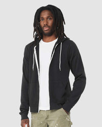 BELLA + CANVAS Unisex Sponge Fleece Full-Zip Hoodie Sweatshirt - 3739 - Vintage Black