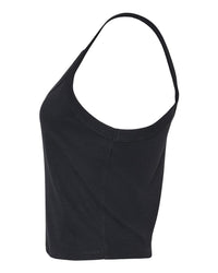 BELLA + CANVAS Women's Micro Rib Spaghetti Strap Tank - 1012 - Solid Black Blend