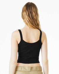 BELLA + CANVAS Women's Micro Rib Spaghetti Strap Tank - 1012 - Solid Black Blend