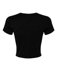 BELLA + CANVAS Women's Micro Rib Baby Tee - 1010 - Solid Black Blend