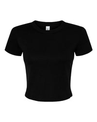 BELLA + CANVAS Women's Micro Rib Baby Tee - 1010 - Solid Black Blend