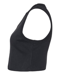 BELLA + CANVAS Women's Micro Rib Muscle Crop Tank - 1013 - Solid Black Blend