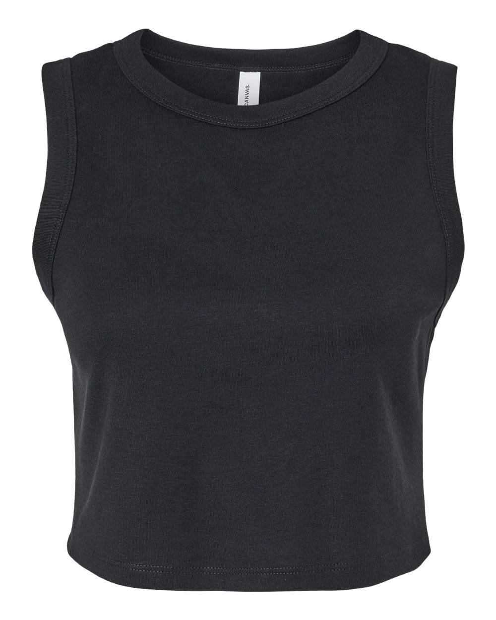 BELLA + CANVAS Women's Micro Rib Muscle Crop Tank - 1013 - Solid Black Blend