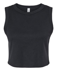 BELLA + CANVAS Women's Micro Rib Muscle Crop Tank - 1013 - Solid Black Blend