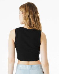 BELLA + CANVAS Women's Micro Rib Muscle Crop Tank - 1013 - Solid Black Blend