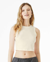BELLA + CANVAS Women's Micro Rib Muscle Crop Tank - 1013 - Solid Natural Blend