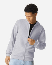 American Apparel Unisex ReFlex Fleece Full-Zip Hoodie Sweatshirt - RF497 - Heather Grey