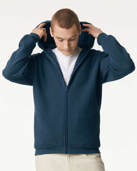 American Apparel Unisex ReFlex Fleece Full-Zip Hoodie Sweatshirt - RF497 - Sea Blue