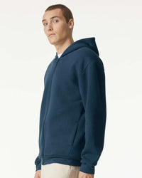 American Apparel Unisex ReFlex Fleece Full-Zip Hoodie Sweatshirt - RF497 - Sea Blue