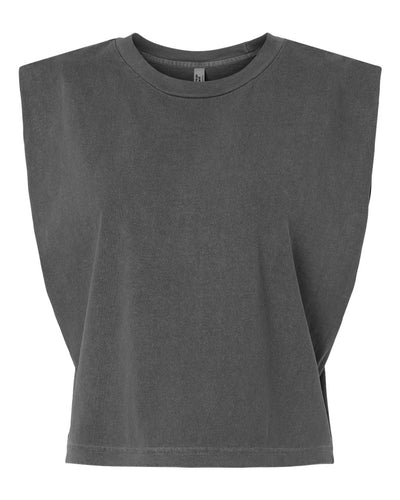 American Apparel Women's Garment-Dyed Heavyweight Muscle Tee - 307GD - Faded Black