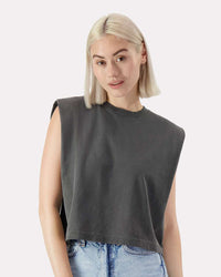 American Apparel Women's Garment-Dyed Heavyweight Muscle Tee - 307GD - Faded Black