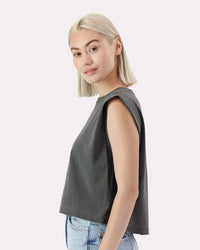 American Apparel Women's Garment-Dyed Heavyweight Muscle Tee - 307GD - Faded Black