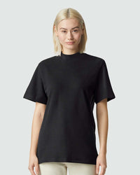 American Apparel Unisex Pique Mockneck Tee - 1PQ - Black