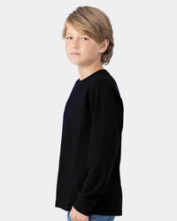 Next Level Youth Cotton Long Sleeve T-Shirt - 3311 - Black