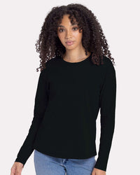 Next Level Women's Cotton Relaxed Long Sleeve T-Shirt - 3911 - Black