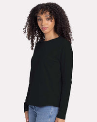 Next Level Women's Cotton Relaxed Long Sleeve T-Shirt - 3911 - Black