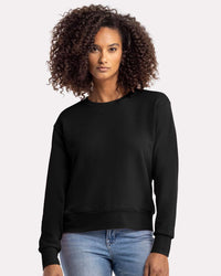 Next Level Women's Laguna Sueded Crewneck Sweatshirt - 9084 - Black