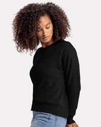 Next Level Women's Laguna Sueded Crewneck Sweatshirt - 9084 - Black