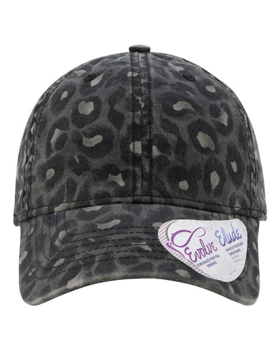 Infinity Her Women's Garment-Washed Fashion Print Cap - HATTIE - Black Leopard