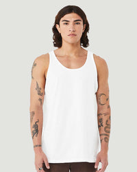 BELLA + CANVAS Unisex Heather CVC Tank - 3480CVC - Solid White Blend