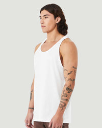 BELLA + CANVAS Unisex Heather CVC Tank - 3480CVC - Solid White Blend