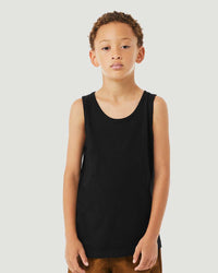 BELLA + CANVAS Youth Heather CVC Tank - 3480YCVC - Solid Black Blend